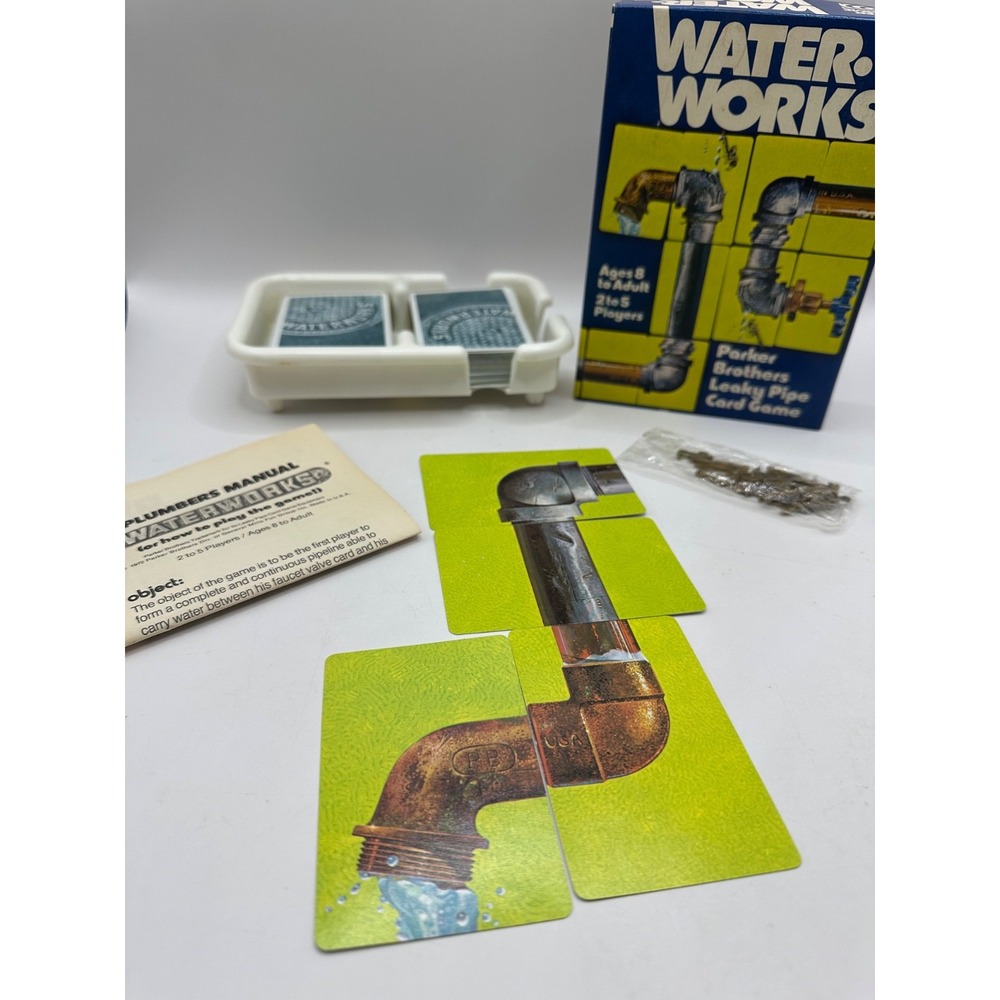 Vintage Waterworks Parker Brothers Leaky Pipe Card Game COMPLETE with Wrenches - Picture 3 of 4